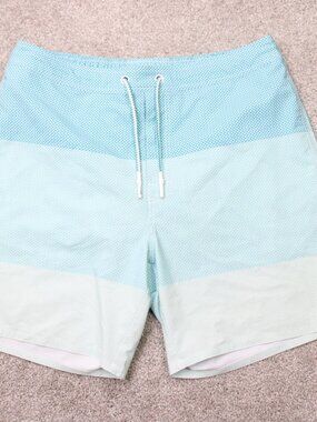 Johnnie-O Boardshorts Mens Large Blue Coral Bida Mesh Lined Swim Trunks